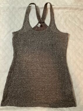Studio Y Silver Metallic Racerback Tank